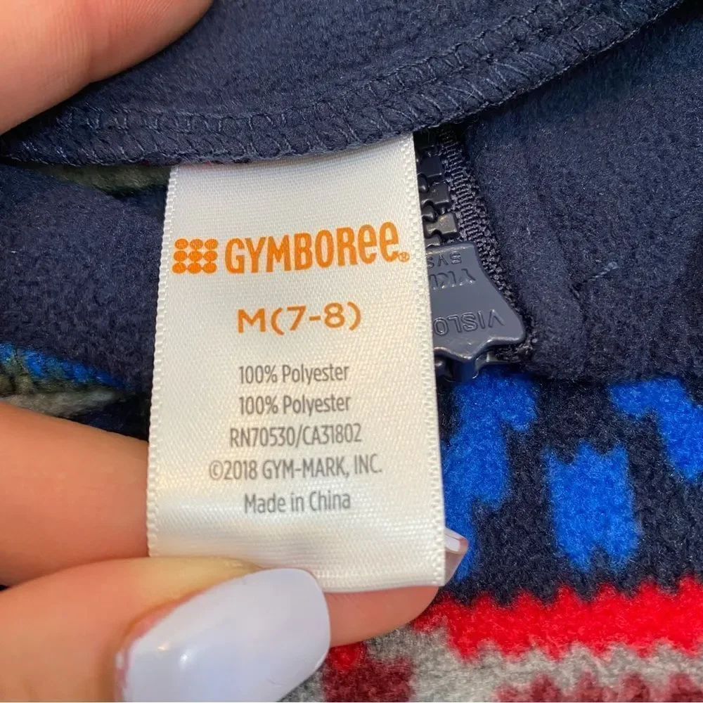 Gymboree Boys Multicolor Print 1/4‎ Zip Fleece Medium 7/8